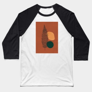 Fern, Abstract, Boho, Terracotta Baseball T-Shirt